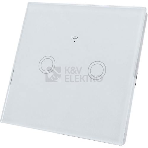  Bezdrátový spínač Greenlux GXSH041 WiFi 2SWITCH bílé sklo