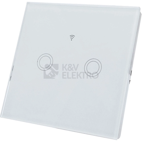 Bezdrátový spínač Greenlux GXSH041 WiFi 2SWITCH bílé sklo