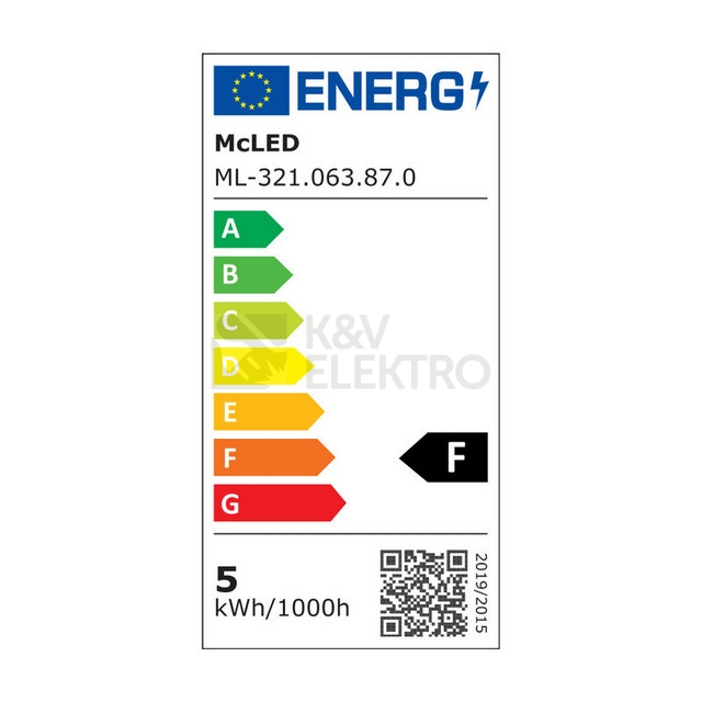 Obrázek produktu LED žárovka E27 McLED 4,7W (40W) teplá bílá (2700K) ML-321.063.87.0 4