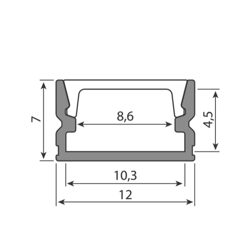 Přisazený hliníkový profil McLED PM 12x7mm včetně mléčného difuzoru 2m ML-761.010.74.2 (obrázek 3)