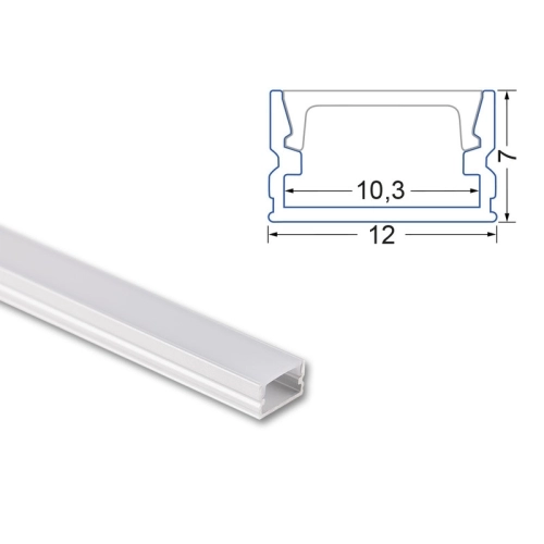 Přisazený hliníkový profil McLED PM 12x7mm včetně mléčného difuzoru 2m ML-761.010.74.2 (obrázek 4)