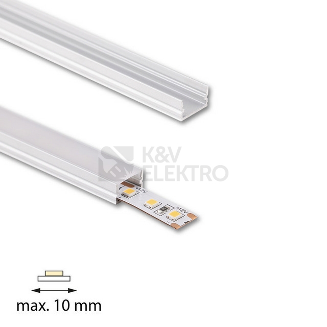 Obrázek produktu Přisazený hliníkový profil McLED PM 12x7mm včetně mléčného difuzoru 2m ML-761.010.74.2 8