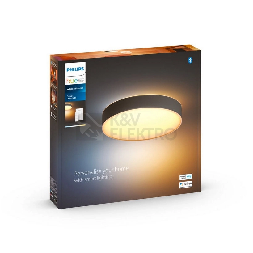 Obrázek produktu Bluetooth LED stropní svítidlo Philips Hue Enrave L 41160/30/P6 černá 33,5W 2200-6500K s dálkovým ovladačem 4