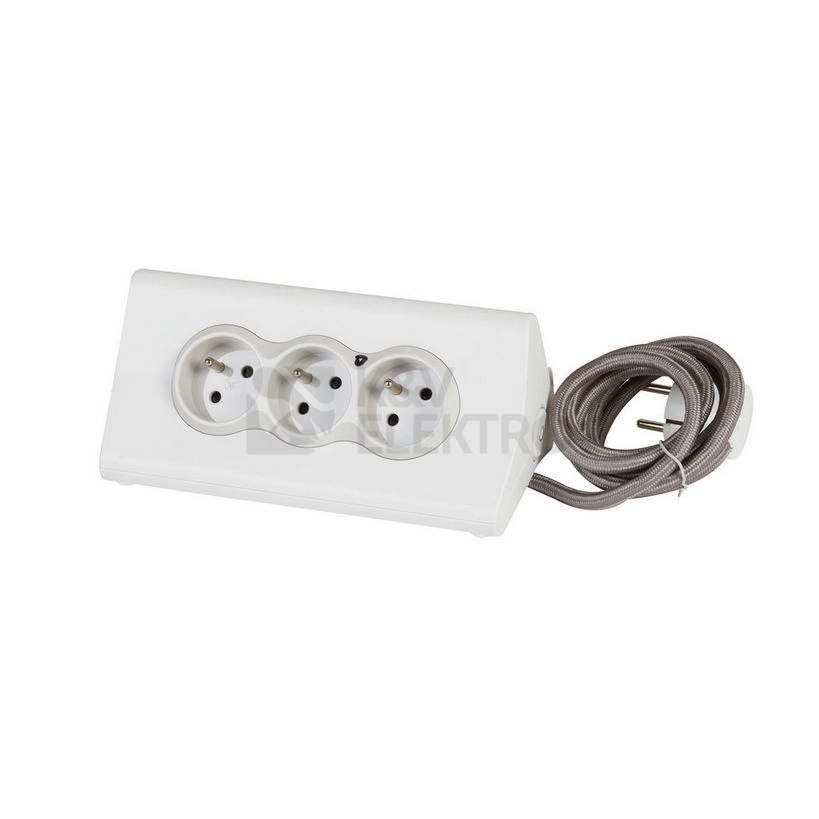 Obrázek produktu Prodlužovací kabel 1,5m 3zásuvky USB A+A s vypínačem se stojanem na tablet Legrand 50410 bílá 1