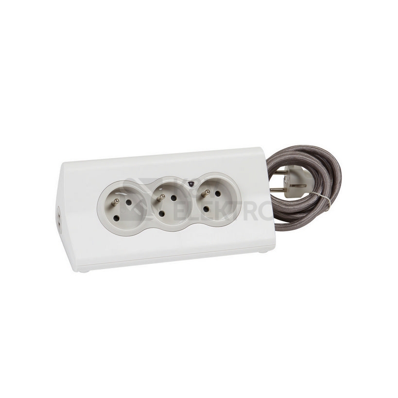 Obrázek produktu Prodlužovací kabel 1,5m 3zásuvky USB A+A s vypínačem se stojanem na tablet Legrand 50410 bílá 3