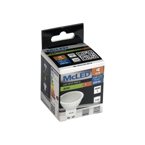 LED žárovka GU10 McLED 2,8W (25W) neutrální bílá (4000K), reflektor 110° ML-312.157.87.0 (obrázek 4)