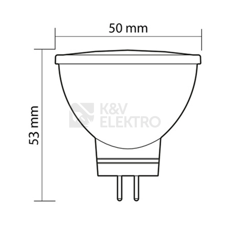 Obrázek produktu LED žárovka GU5,3 MR16 McLED 4,6W (35W) teplá bílá (2700K), reflektor 12V 100° ML-312.158.87.0 4