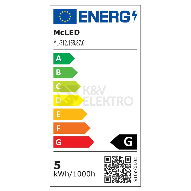 Obrázek produktu LED žárovka GU5,3 MR16 McLED 4,6W (35W) teplá bílá (2700K), reflektor 12V 100° ML-312.158.87.0 6