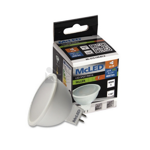 Obrázek produktu LED žárovka GU5,3 MR16 McLED 4,6W (35W) neutrální bílá (4000K), reflektor 12V 100° ML-312.159.87.0 3