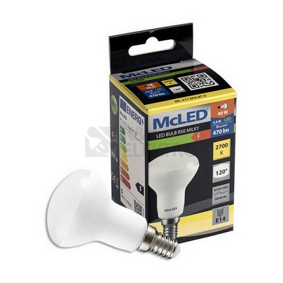 Obrázek produktu  LED žárovka E14 McLED R50 4,9W (40W) teplá bílá (2700K), reflektor 120° ML-317.004.87.0 2