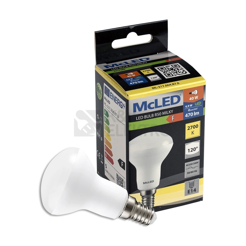 Obrázek produktu LED žárovka E14 McLED R50 4,9W (40W) teplá bílá (2700K), reflektor 120° ML-317.004.87.0 2