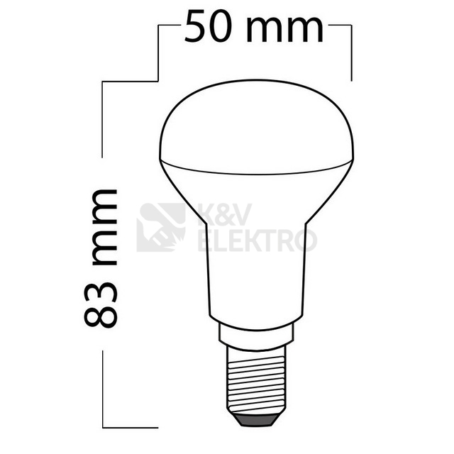 Obrázek produktu  LED žárovka E14 McLED R50 4,9W (40W) teplá bílá (2700K), reflektor 120° ML-317.004.87.0 4