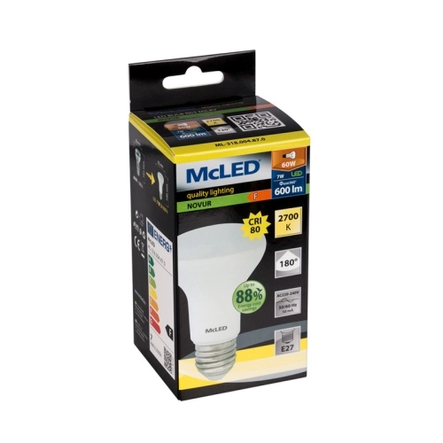 LED žárovka E27 McLED R63 7W (60W) teplá bílá (2700K), reflektor 120° ML-318.004.87.0 (obrázek 5)
