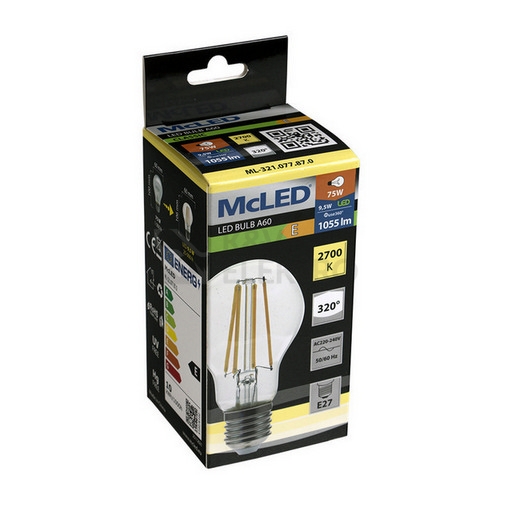 Obrázek produktu LED žárovka E27 McLED 9,5W (75W) teplá bílá (2700K) ML-321.077.87.0 3