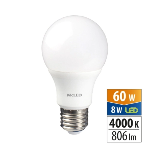 LED žárovka E27 McLED 8W (60W) neutrální bílá (4000K) ML-321.095.87.0 (obrázek 3)
