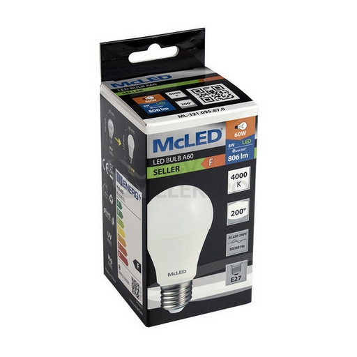 Obrázek produktu LED žárovka E27 McLED 8W (60W) neutrální bílá (4000K) ML-321.095.87.0 3