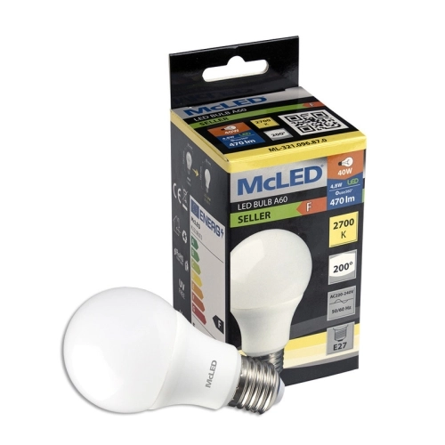 LED žárovka E27 McLED 4,8W (40W) teplá bílá (2700K) ML-321.096.87.0 (obrázek 3)