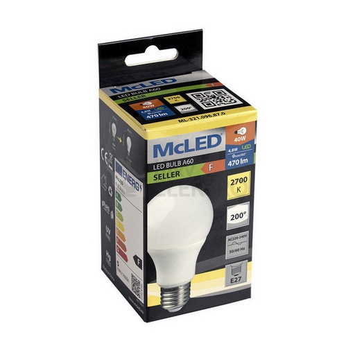 Obrázek produktu LED žárovka E27 McLED 4,8W (40W) teplá bílá (2700K) ML-321.096.87.0 3