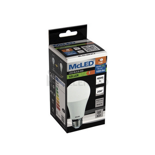 Obrázek produktu LED žárovka E27 McLED 10,5W (75W) neutrální bílá (4000K) ML-321.099.87.0 3
