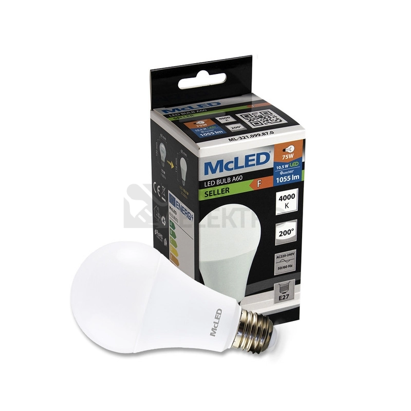 Obrázek produktu LED žárovka E27 McLED 10,5W (75W) neutrální bílá (4000K) ML-321.099.87.0 4