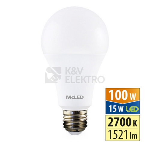 LED žárovka E27 McLED 15W (100W) teplá bílá (2700K) ML-321.100.87.0