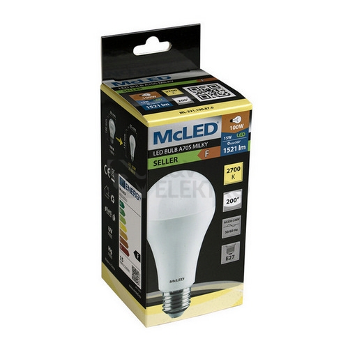 Obrázek produktu LED žárovka E27 McLED 15W (100W) teplá bílá (2700K) ML-321.100.87.0 3