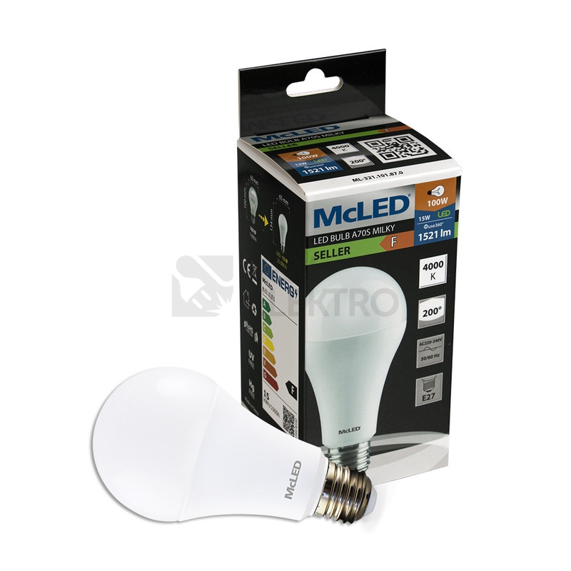 Obrázek produktu LED žárovka E27 McLED 15W (100W) teplá bílá (2700K) ML-321.100.87.0 6
