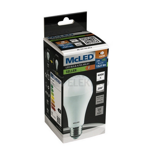 Obrázek produktu LED žárovka E27 McLED 15W (100W) neutrální bílá (4000K) ML-321.101.87.0 3