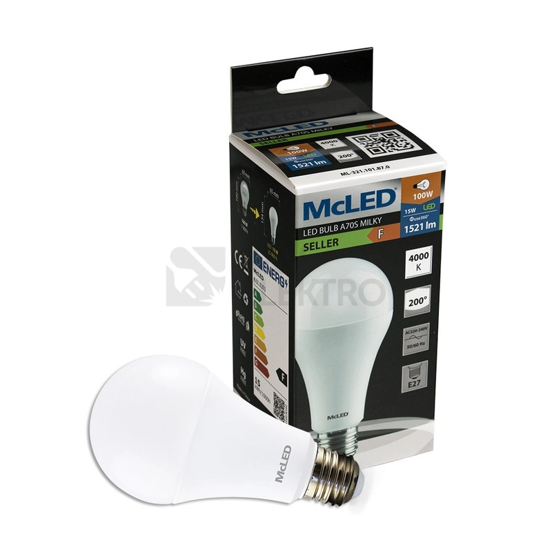 Obrázek produktu LED žárovka E27 McLED 15W (100W) neutrální bílá (4000K) ML-321.101.87.0 3