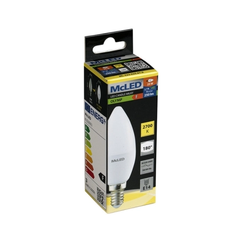 LED žárovka E14 McLED 2,7W (25W) teplá bílá (2700K) svíčka ML-323.029.87.0 (obrázek 3)