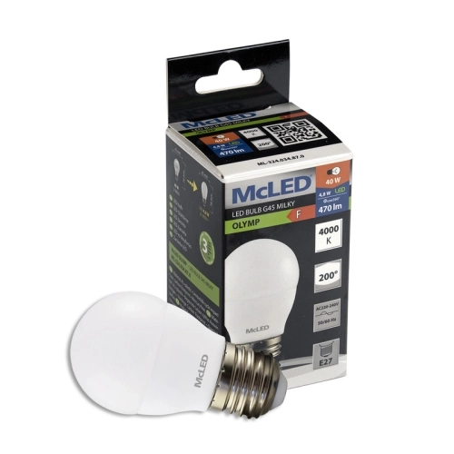 LED žárovka E27 McLED G45 4,8W (40W) neutrální bílá (4000K) ML-324.034.87.0 (obrázek 7)