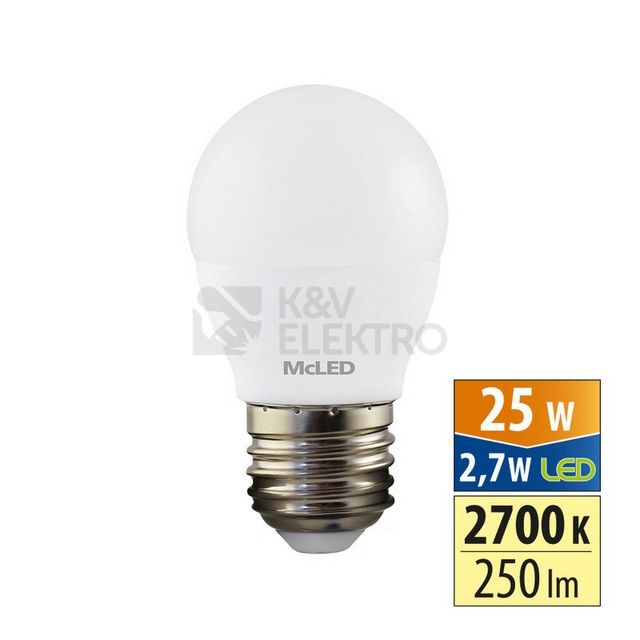Obrázek produktu LED žárovka E27 McLED G45 2,7W (25W) teplá bílá (2700K) ML-324.035.87.0 0