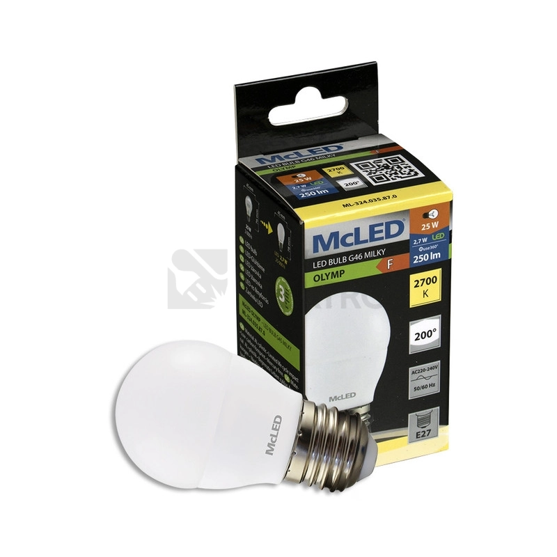 Obrázek produktu LED žárovka E27 McLED G45 2,7W (25W) teplá bílá (2700K) ML-324.035.87.0 1