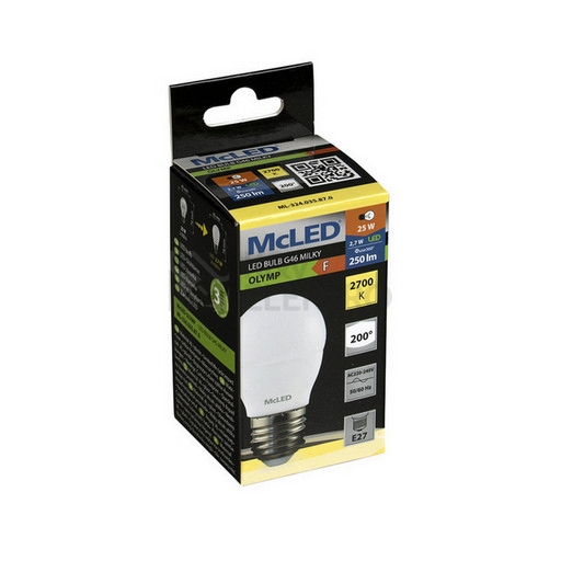 Obrázek produktu LED žárovka E27 McLED G45 2,7W (25W) teplá bílá (2700K) ML-324.035.87.0 3