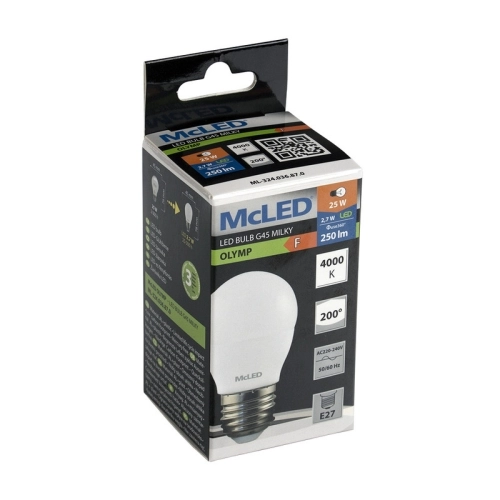 LED žárovka E27 McLED G45 2,7W (25W) neutrální bílá (4000K) ML-324.036.87.0 (obrázek 6)
