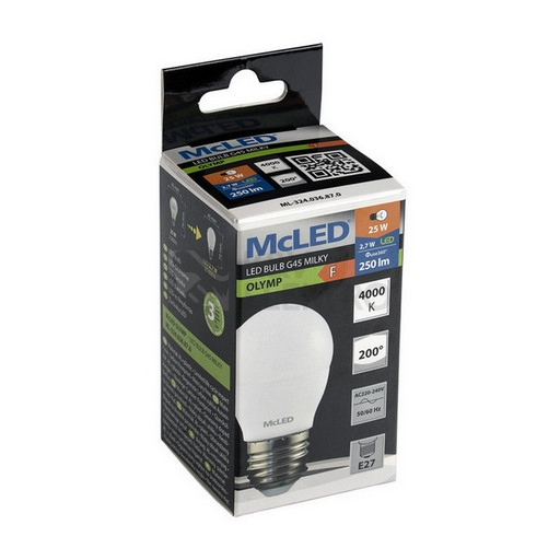 Obrázek produktu LED žárovka E27 McLED G45 2,7W (25W) neutrální bílá (4000K) ML-324.036.87.0 3
