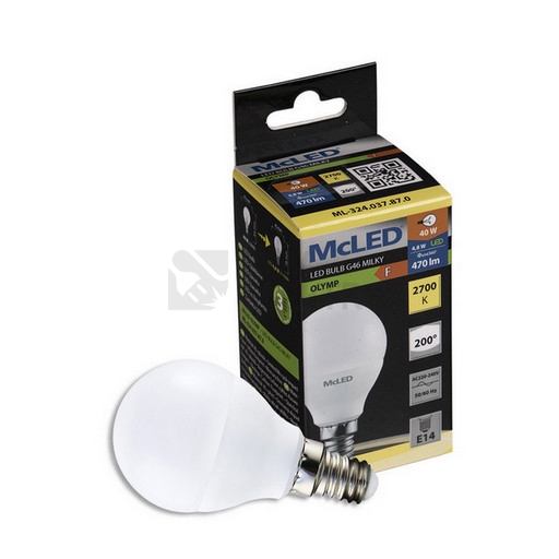 Obrázek produktu LED žárovka E14 McLED P45 4,8W (40W) teplá bílá (2700K) ML-324.037.87.0 2