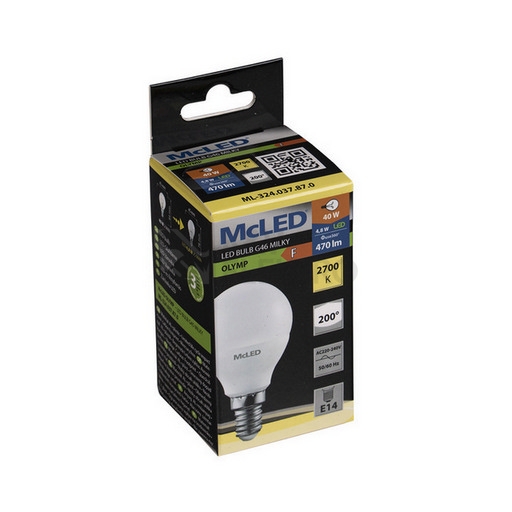 Obrázek produktu LED žárovka E14 McLED P45 4,8W (40W) teplá bílá (2700K) ML-324.037.87.0 3