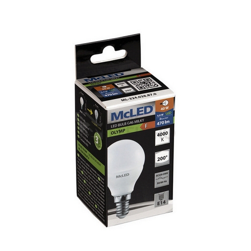 Obrázek produktu LED žárovka E14 McLED 4,8W (40W) neutrální bílá (4000K) ML-324.038.87.0 3