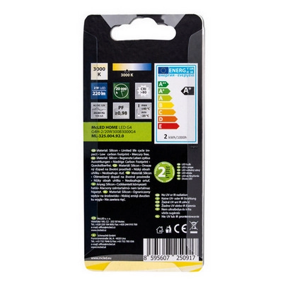 LED žárovka G4 McLED 2W (20W) teplá bílá (3000K) 12V ML-325.004.92.0 (obrázek 6)