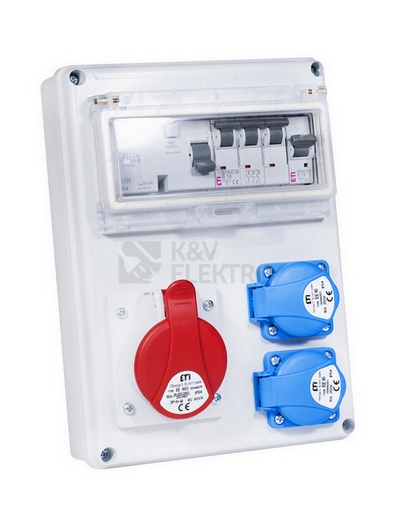 Obrázek produktu Zásuvková skříň ETI EDS8 RCD 2/1 16 B IP54 2x230V 1x400V/16A/5p 001105411 (EDS8 RCD 2-2/1-5 16) 4