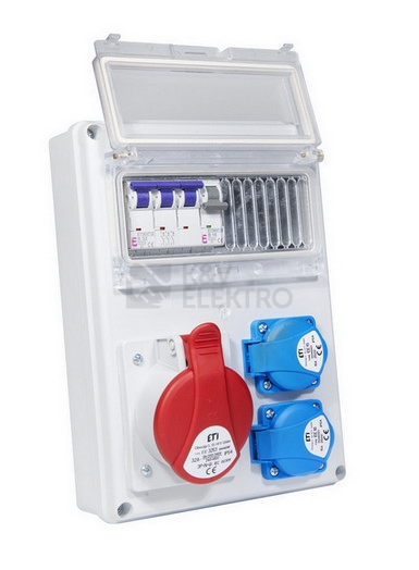 Obrázek produktu Zásuvková skříň ETI EDS8 2/1 32 B IP54 2x230V 1x400V/32A/5p 001105412 (EDS8 2-2/1-5 32) 4