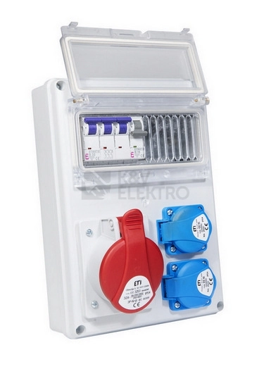 Obrázek produktu Zásuvková skříň ETI EDS8 2/1 32 B IP54 2x230V 1x400V/32A/5p 001105412 (EDS8 2-2/1-5 32) 4