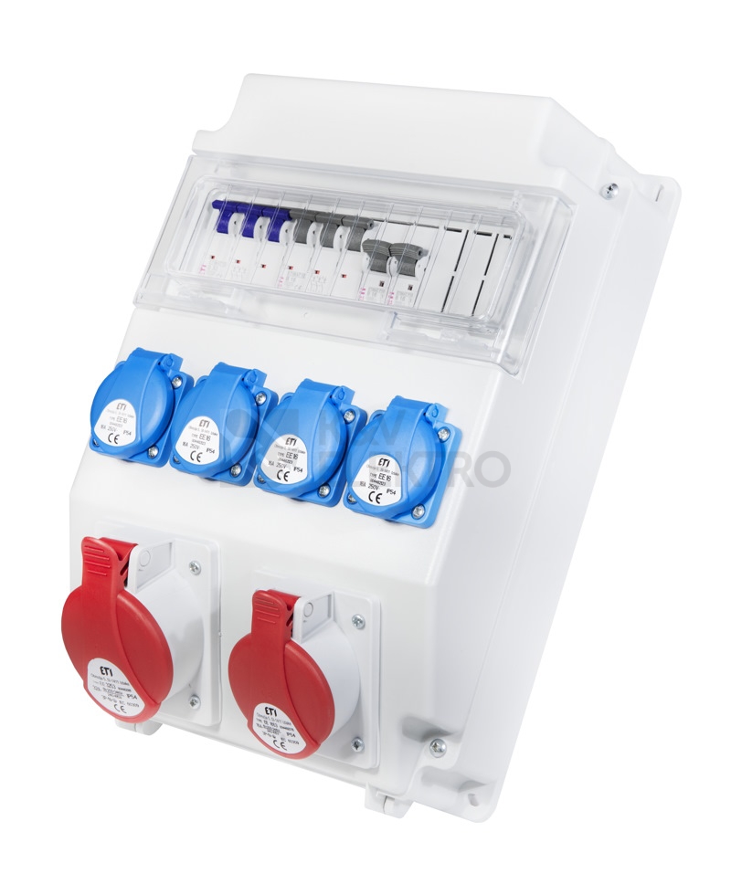 Obrázek produktu Zásuvková skříň ETI EDS11 4/2 16/32 B IP54 4x230V 1x400V/32A/5p 1x400V/16A/5p 001105414 (EDS11 4-2/2-5 16/32) 0