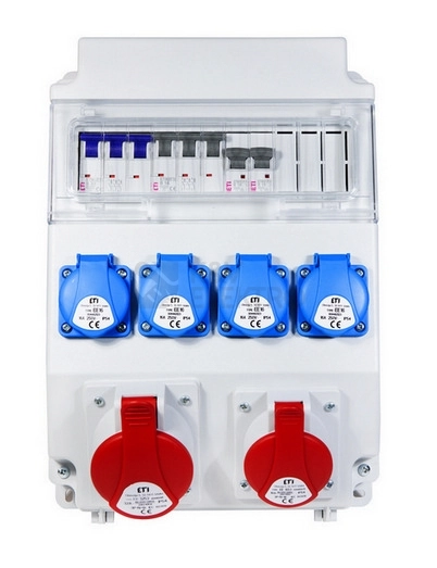 Obrázek produktu Zásuvková skříň ETI EDS11 4/2 16/32 B IP54 4x230V 1x400V/32A/5p 1x400V/16A/5p 001105414 (EDS11 4-2/2-5 16/32) 1