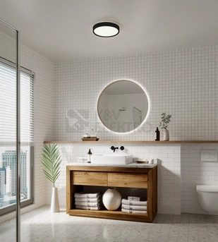 Obrázek produktu Stropní LED svítidlo NORDLUX Noxy černé IP44 3000K/4000K 17W 2015356103 1