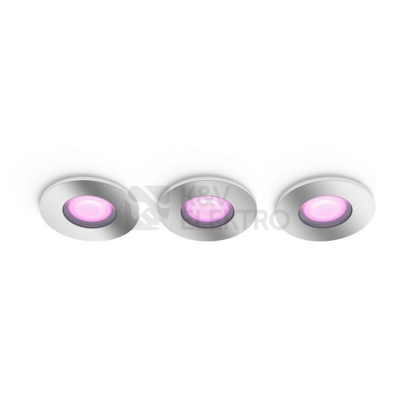 Obrázek produktu Bluetooth LED koupelnové svítidlo set 3ks Philips Hue Xamento IP44 GU10 5,7W 2000-6500K RGB 0