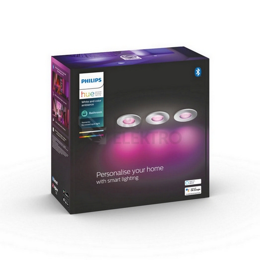 Obrázek produktu Bluetooth LED koupelnové svítidlo set 3ks Philips Hue Xamento IP44 GU10 5,7W 2000-6500K RGB 5