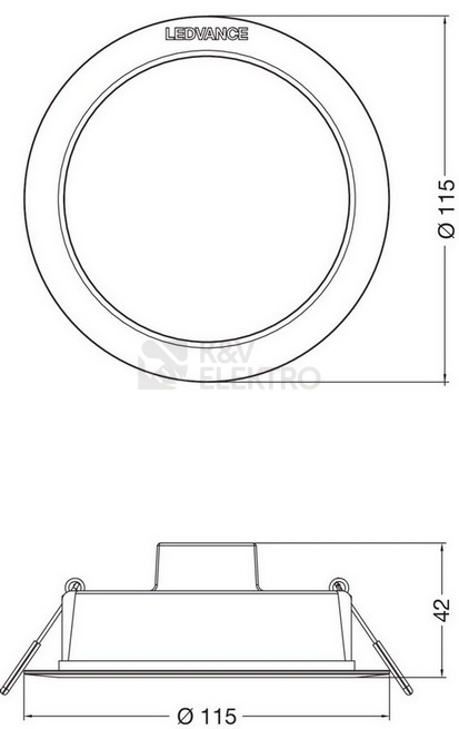 Obrázek produktu LED podhledové svítidlo LEDVANCE Downlight 115mm 8W 3000K teplá bílá IP44 1