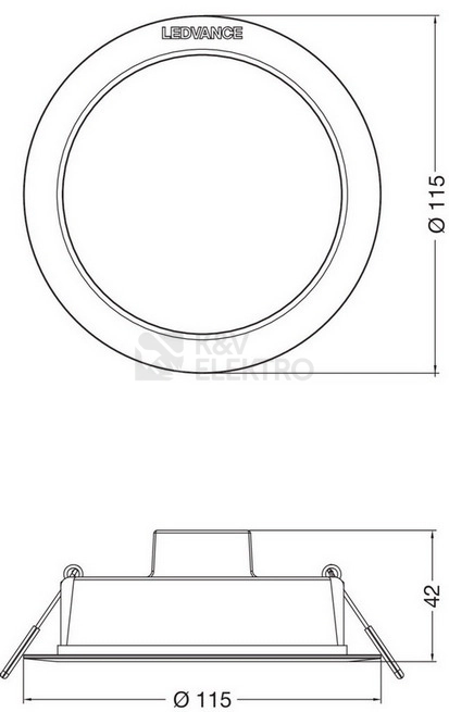 Obrázek produktu LED podhledové svítidlo LEDVANCE Downlight 115mm 8W 3000K teplá bílá IP44 1